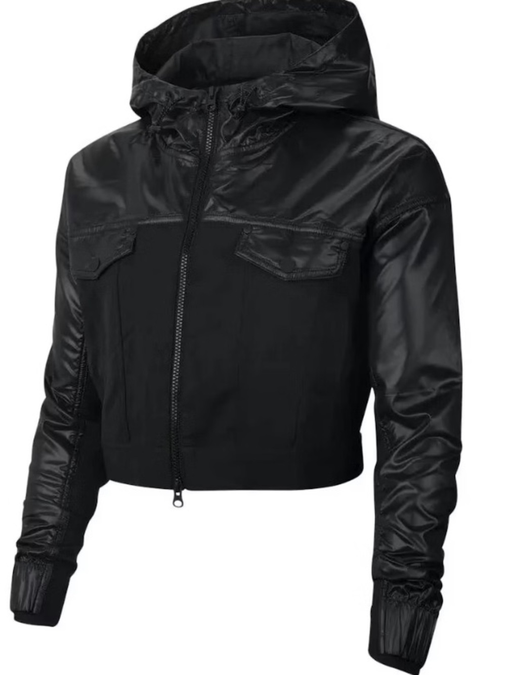 Nike City Ready Cropped Hooded Bomber Jacket - Black